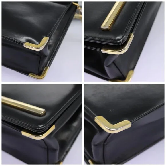 Christian Dior Shoulder Bag Calf leather Black Auth